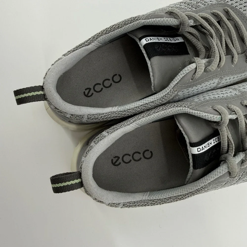 ECCO Intrinsic Knit Grey Mesh Leather Sneakers EU 38 US Women 7-7.5 Danish